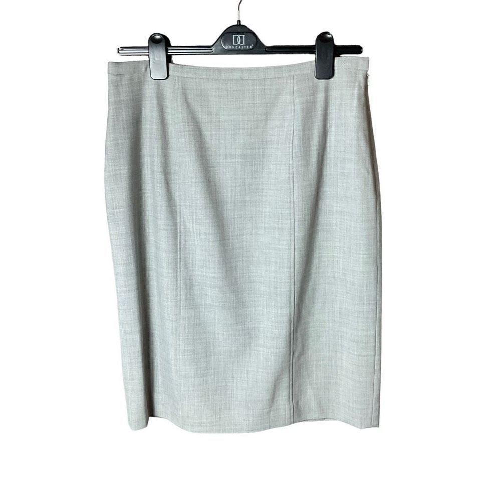 Doncaster Skirt Sheath Midi Grey Side Zipper Snap Clasp Closure Lined Women 14
